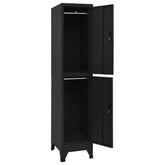 Locker Cabinet Black 15x17.7x70.9 Steel